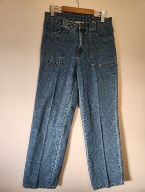 Vintage 90s Cotton Ginny High Waisted Seamed Front Mom Jeans Size 30 Utility EUC
